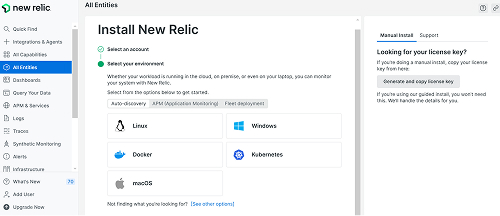 screenshot New Relic